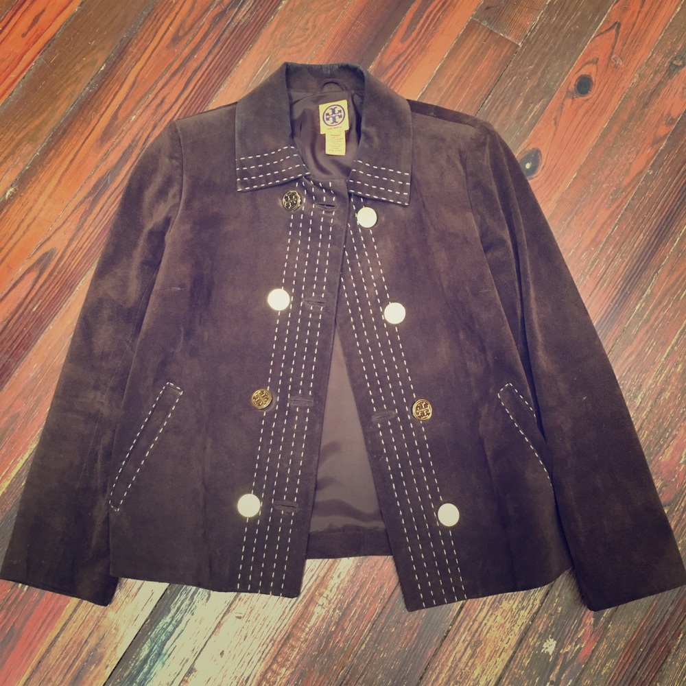 Tory Burch suede leather jacket sz 6